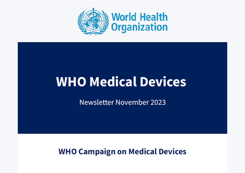 WHO Medical Devices November 2023, Newsletter