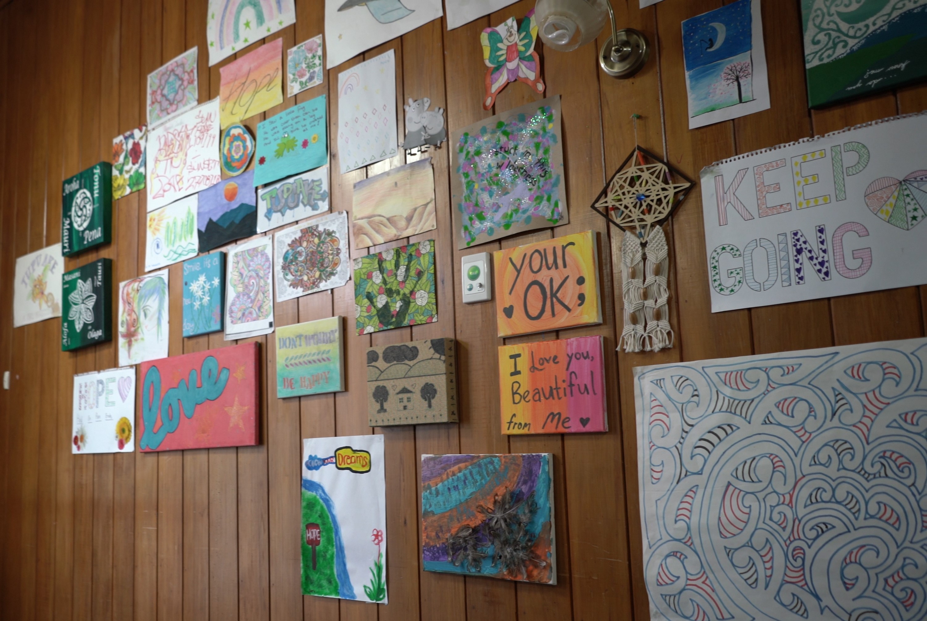 Artwork hung on a wall