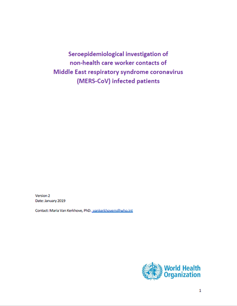 Seroepidemiological investigation of non-health care worker contacts of Middle East respiratory syndrome coronavirus (MERS-CoV) infected patients