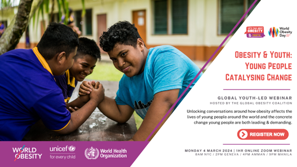 World Obesity Day 2024 - Obesity & Youth: Young people catalyzing change webinar fyler