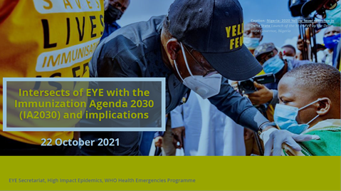 Intersects of EYE with the Immunization Agenda 2030 (IA2030) and implications