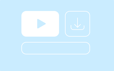 media buttons on blue background