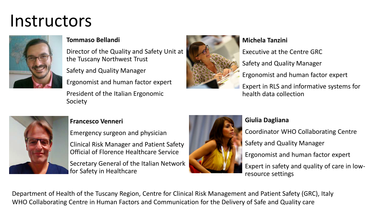 Patient safety incident analysis workshop facilitators