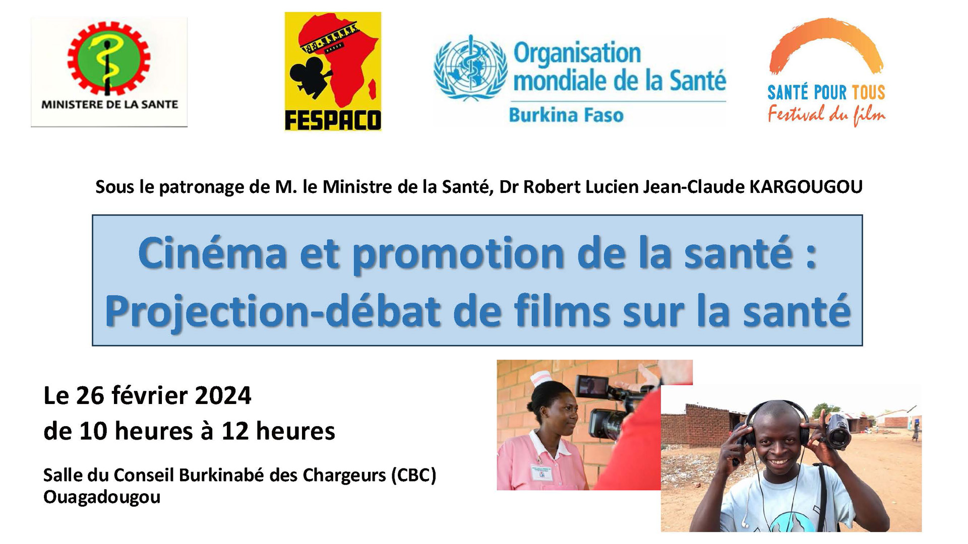 WHO screens a selection of short films at FESPACO, the African film festival - Banner