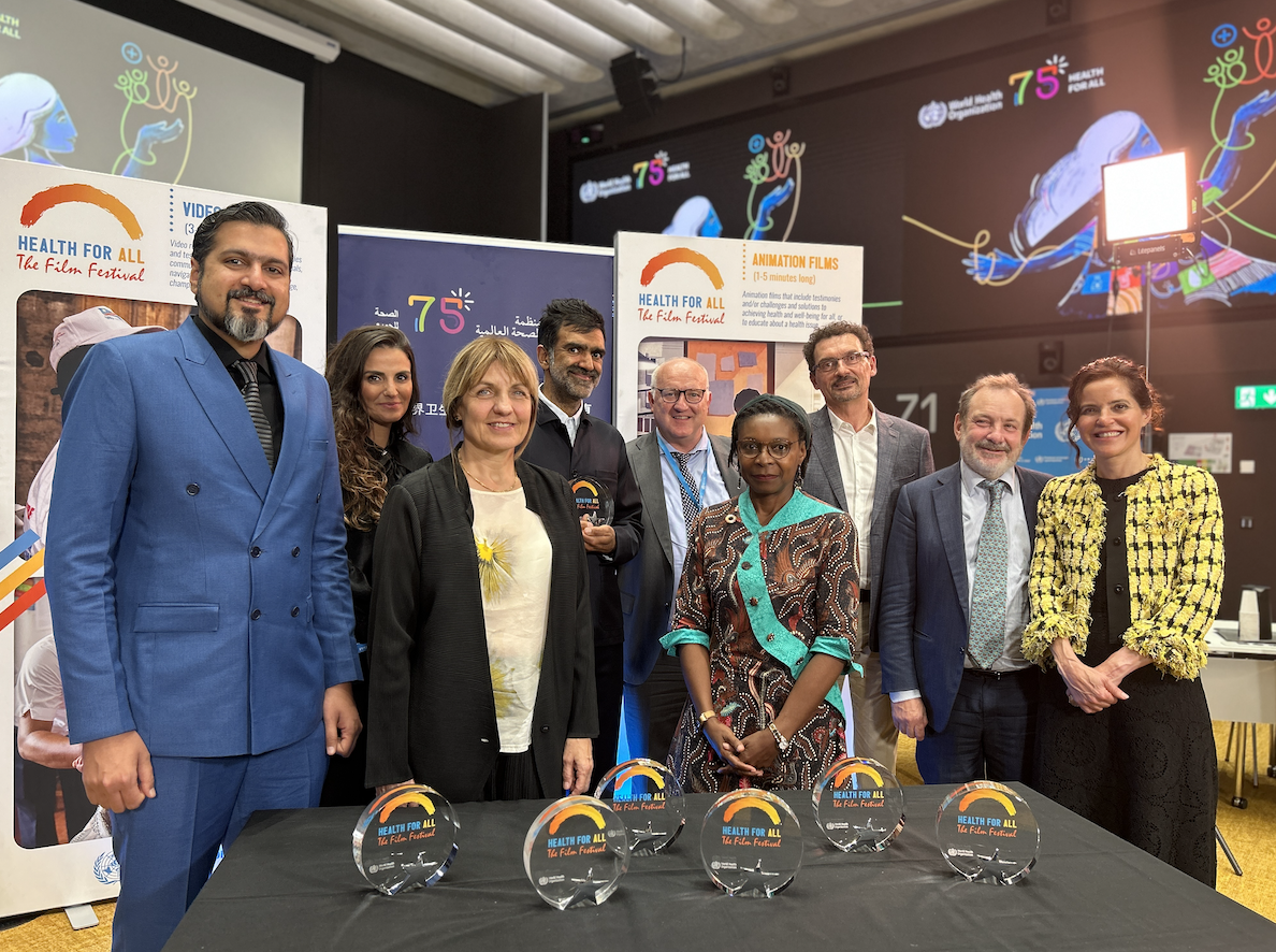 WHO Film festival, HAFF ceremony 2023; jurors, WHO experts and winner Paul Jerndal