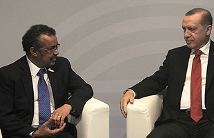 Dr Tedros with Turkish Prime Minister at the G20 Summit in Germany, July 2017