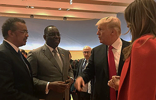 Dr Tedros with US President at the G20 Summit in Germany, July 2017