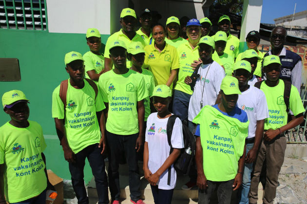 Members of WHO/PAHO and other partners with Haiti's Ministry of Public Health.