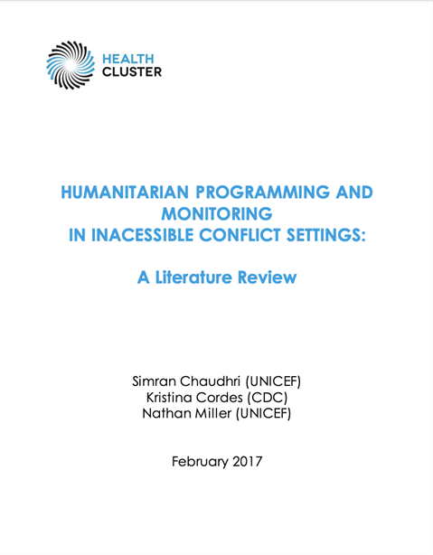 Humanitarian programming and monitoring in inaccessible conflict settings