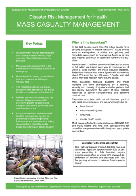 Disaster Risk Management for Health: Mass casualty management