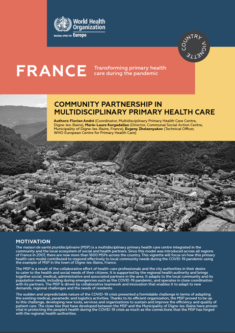 France: Community partnership and transformation in multidisciplinary primary health care in France