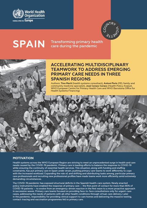Spain: Accelerating multidisciplinary teamwork to address emerging 