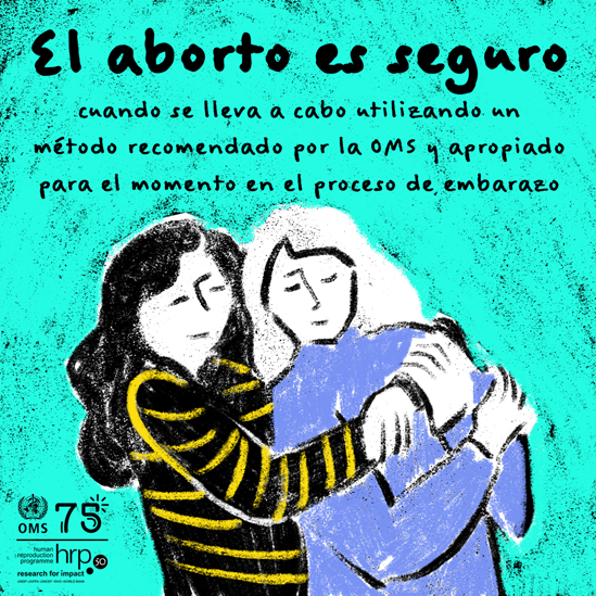 El aborto es seguro cuando se lleva a cabo utilizando un método recomendado por la OMS y apropiado para el momento en el proceso de embarazo.