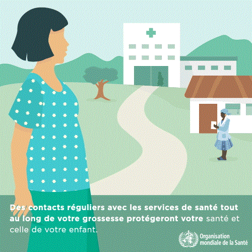 Infographie : Des contacts réguliers avec les services de santé tout au long de la grossesse protégeront votre santé et celle de votre enfant