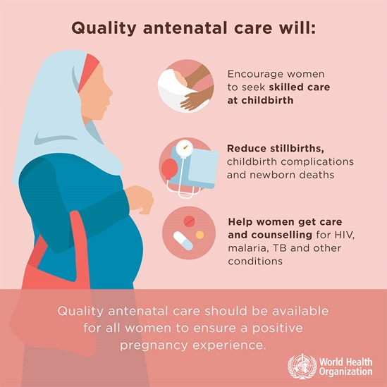 Infographic: Quality antenatal care should be available for all women to ensure a positive pregnancy experience.