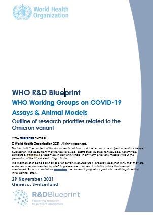 Assays & Animal Models - Outline of research priorities related to the Omicron variant