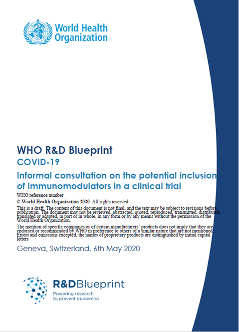 Informal consultation on the potential inclusion of Immunomodulators in a clinical trial - 6 May 2020