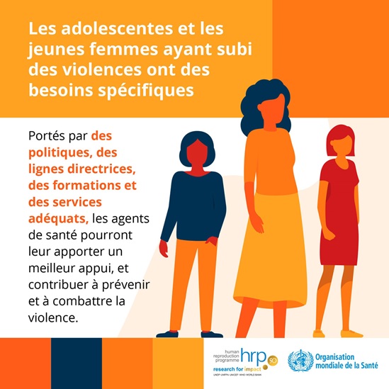 Infographie: Les adolescentes et les jeunes femmes ayant subi des violences ont des besoins spécifiques