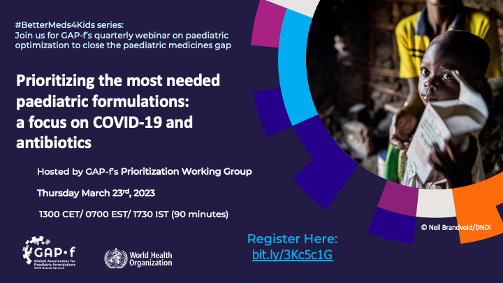 Prioritizing the most needed paediatric formulations event flyer