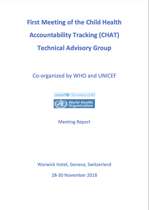 First Meeting of the Child Health Accountability Tracking (CHAT)Technical Advisory Group