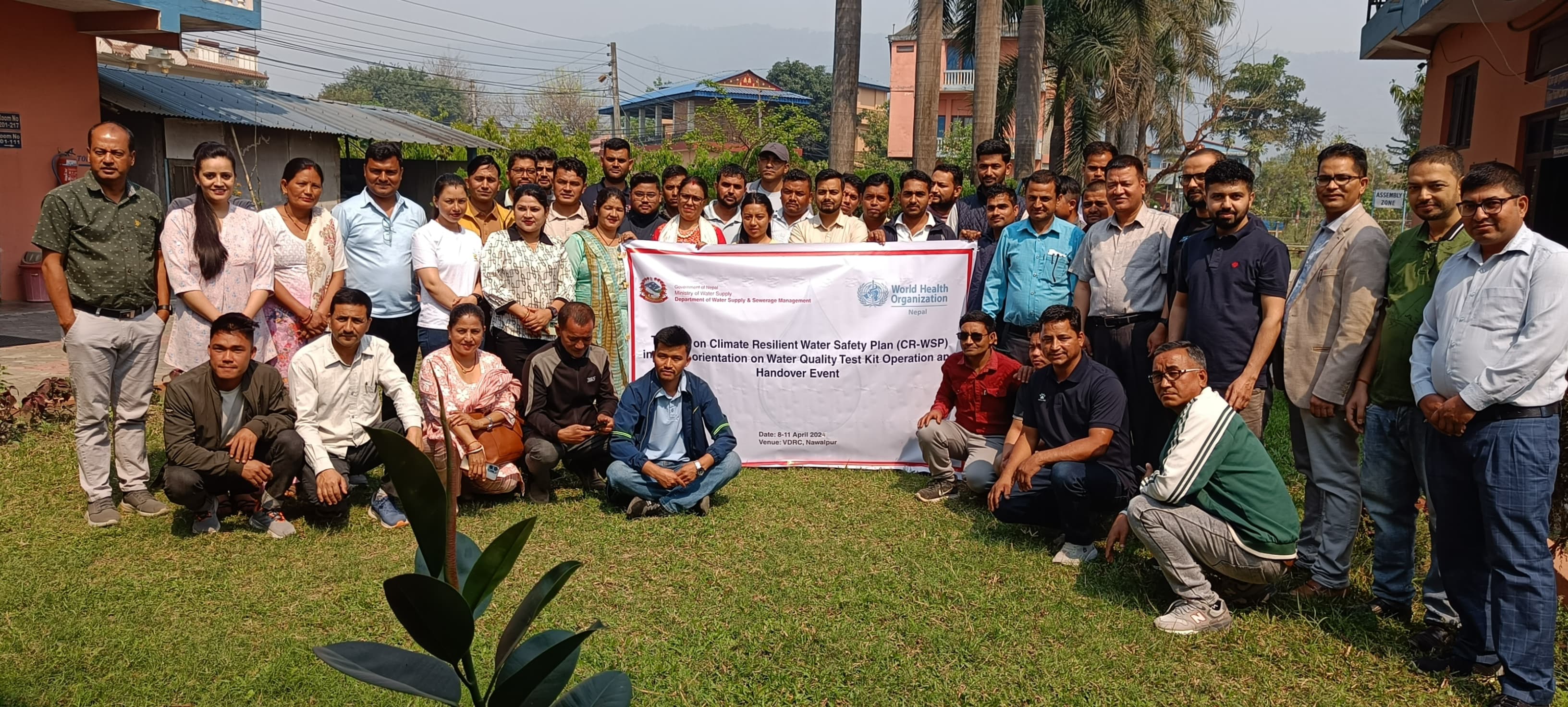 A group photo of the participants from the training on climate resilient water safety plan (CR-WSP) held in Gandaki Province, Nepal