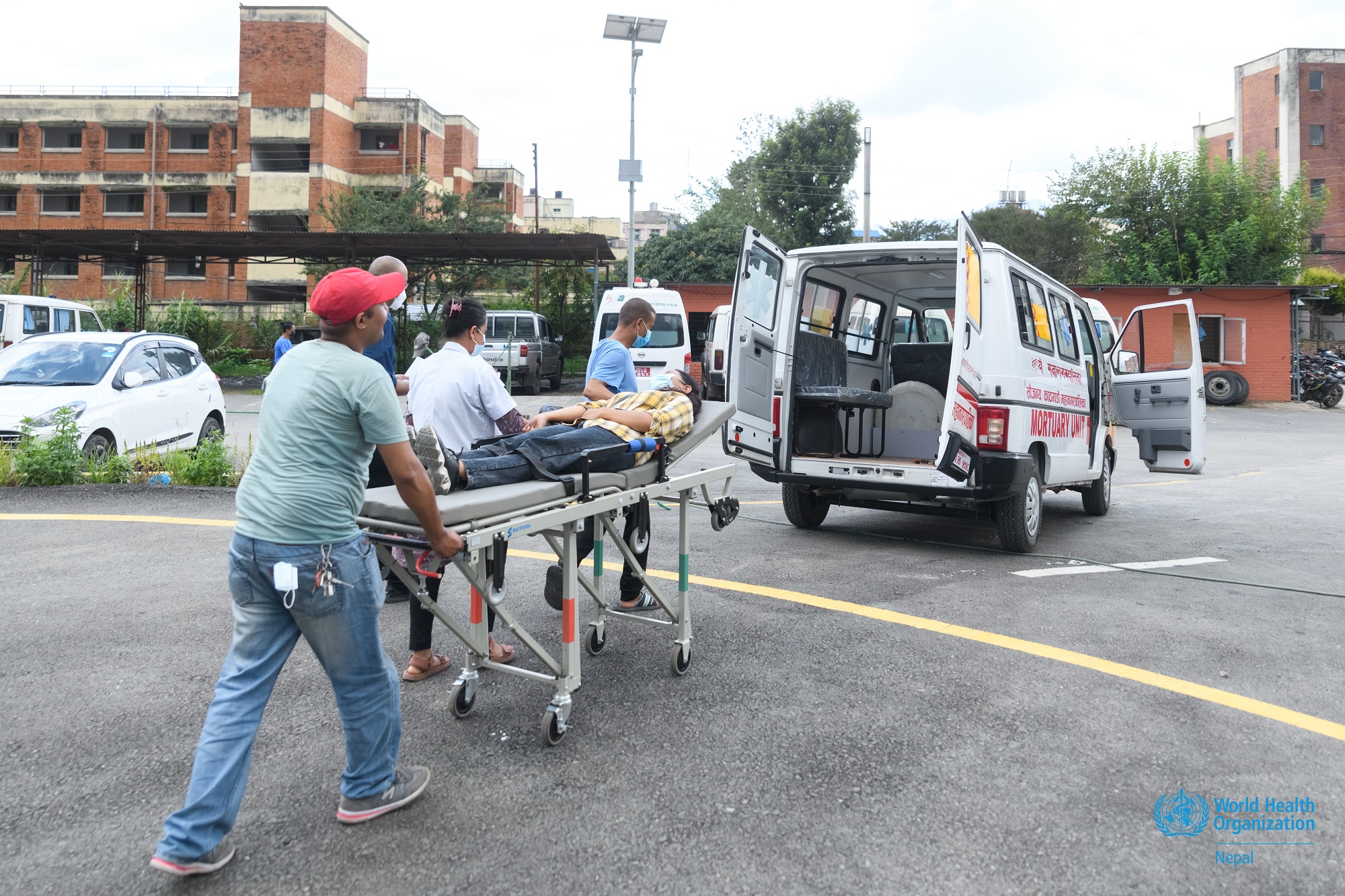 A glimpse of the mock drill to train BEMTs held at Tribhuvan University Teaching Hospital (TUTH), Bagmati Province, Nepal_1_AJY_0787