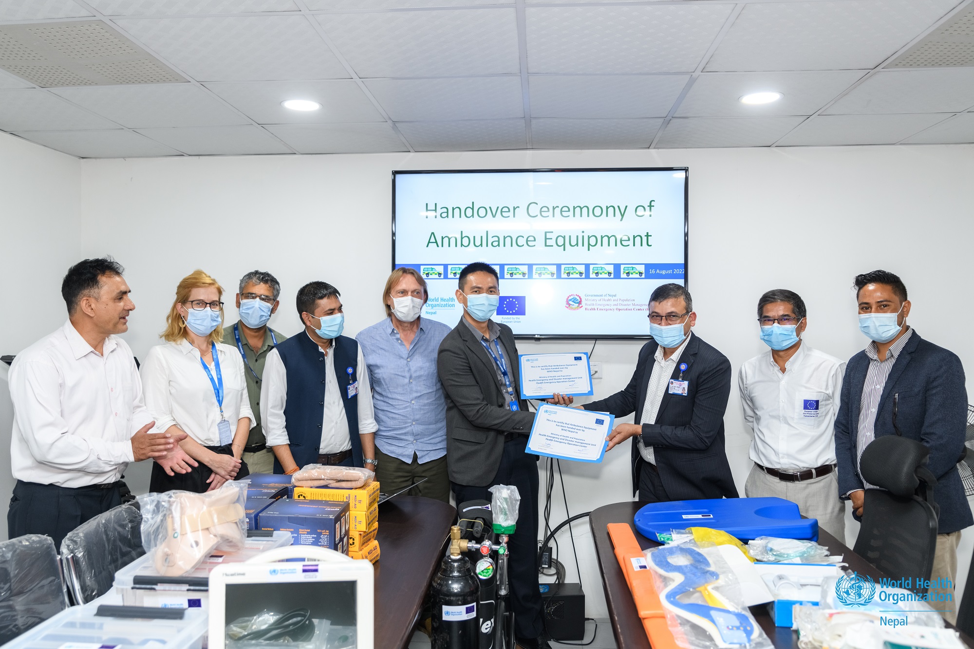 Ambulance Equipment Handed Over to Ministry of Health and Population_1_AJY_2219