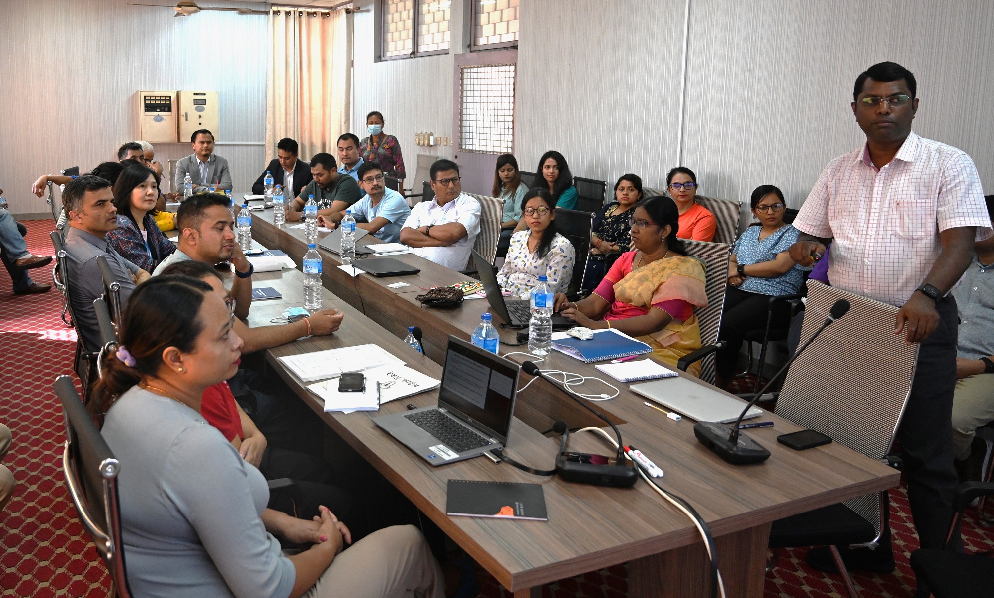 Dr S Siva Kumar (right) from the National Institute for Research in Tuberculosis, India, facilitating a 3-day laboratory training focused on improving diagnostic capacity for drug-resistance tuberculosis for lab professionals in Nepal