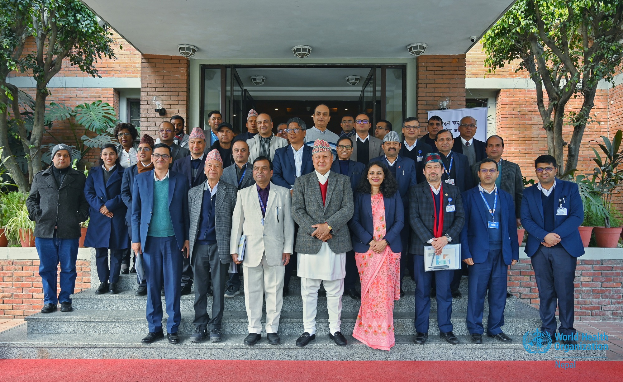 Participants from the high-Level meeting on Measles-Rubella Vaccination Campaign 2024 held in Nepal