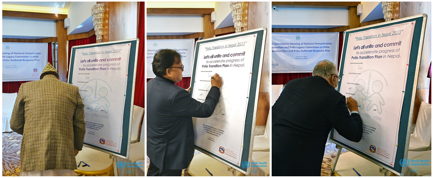 Group Sign_1_High-Level Consultative Meeting held to finalize Polio Transition Plan and Polio Outbreak Response Plan for Nepal