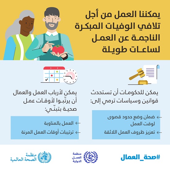 Infographic: We can act to prevent premature deaths due to long working hours