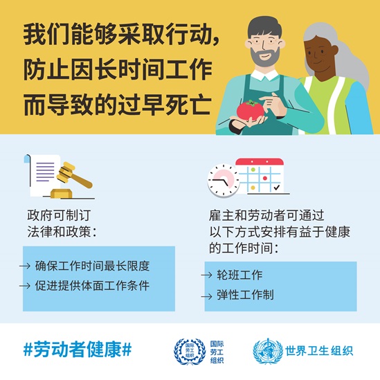 Infographic: We can act to prevent premature deaths due to long working hours