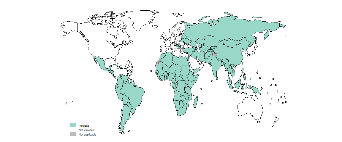 f4-1-1-1 Map of countries included in the analysis of TB financing