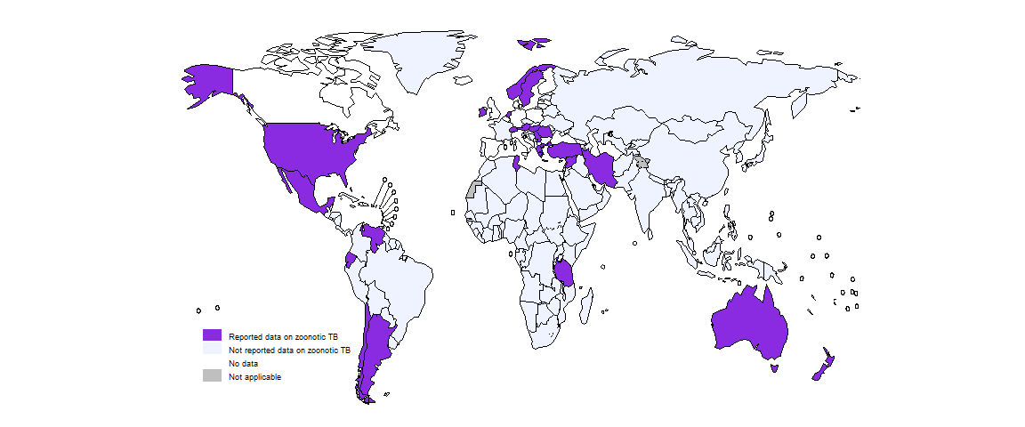 fig_2_1-12_1 Countries with people diagnosed with zoonotic TB, 2023