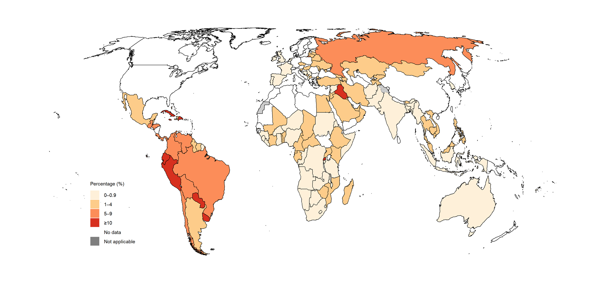 Map showing percentage of management units with community contributions to case finding and/or treatment support