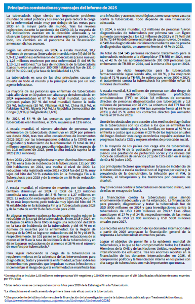 Principales constataciones y mensajes del informe de 2025