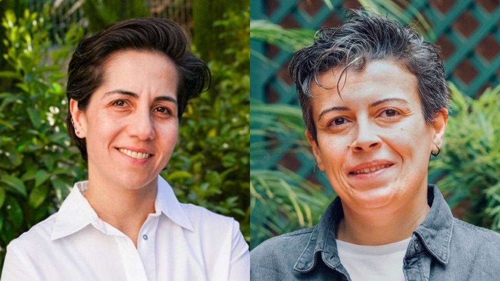 A collage of two profile images of two women.