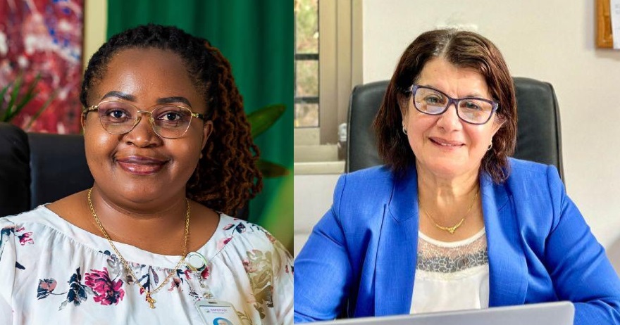 A collage of two portraits showing female individuals in professional settings.