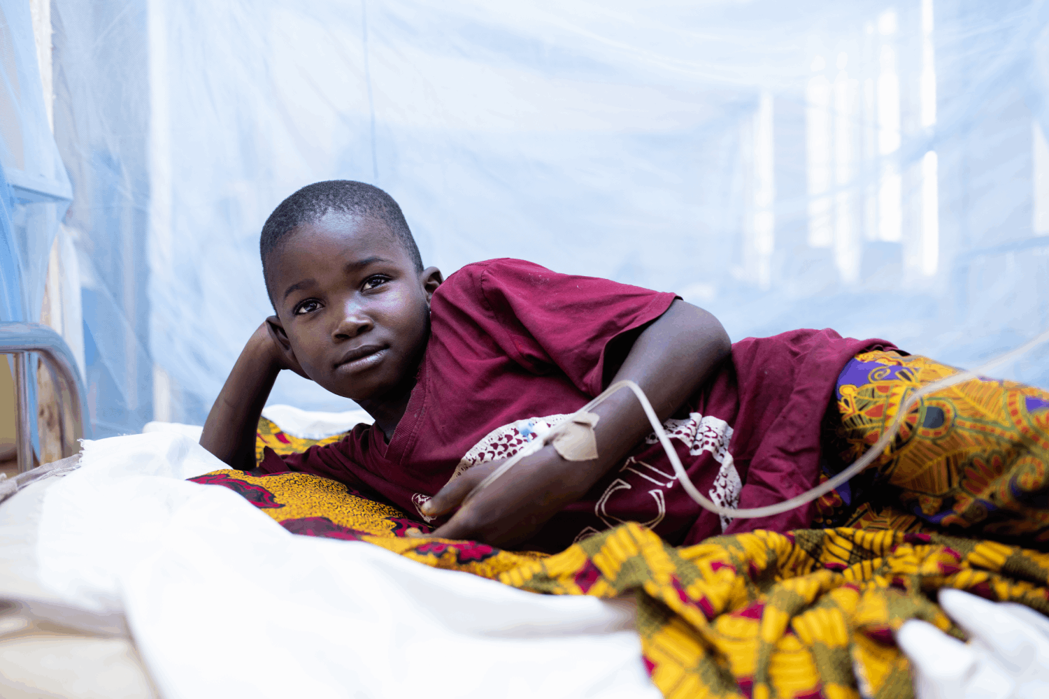 An African child is getting treatment