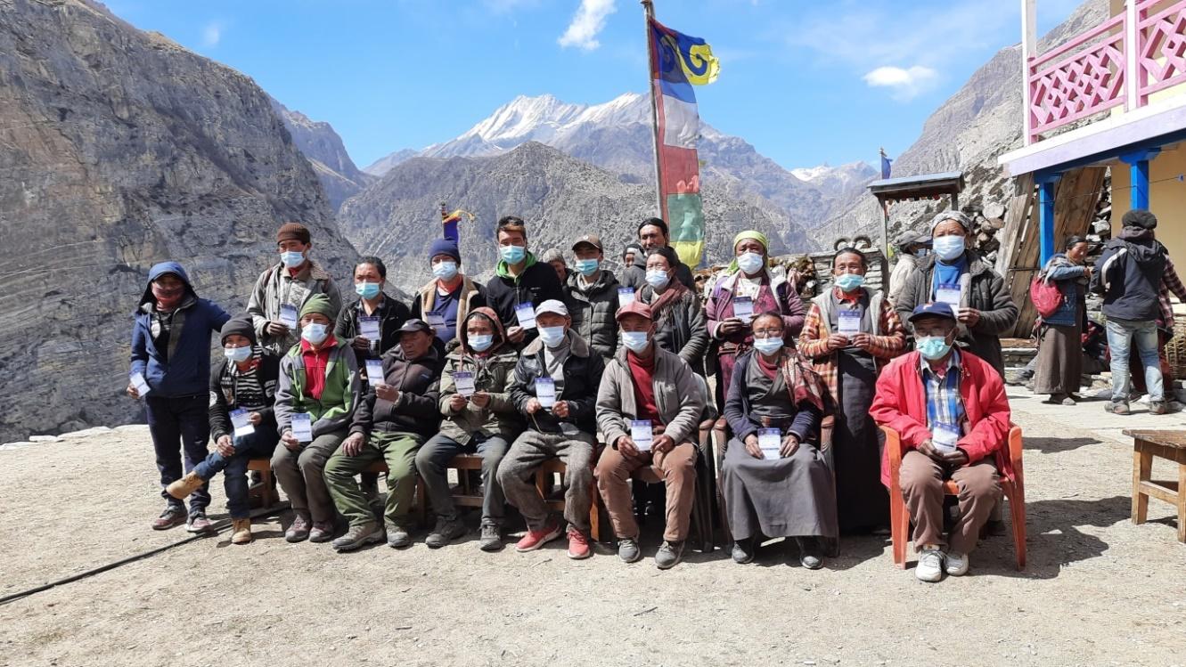Vaccinated adults in Nepal’s Manang district in the Himalayas