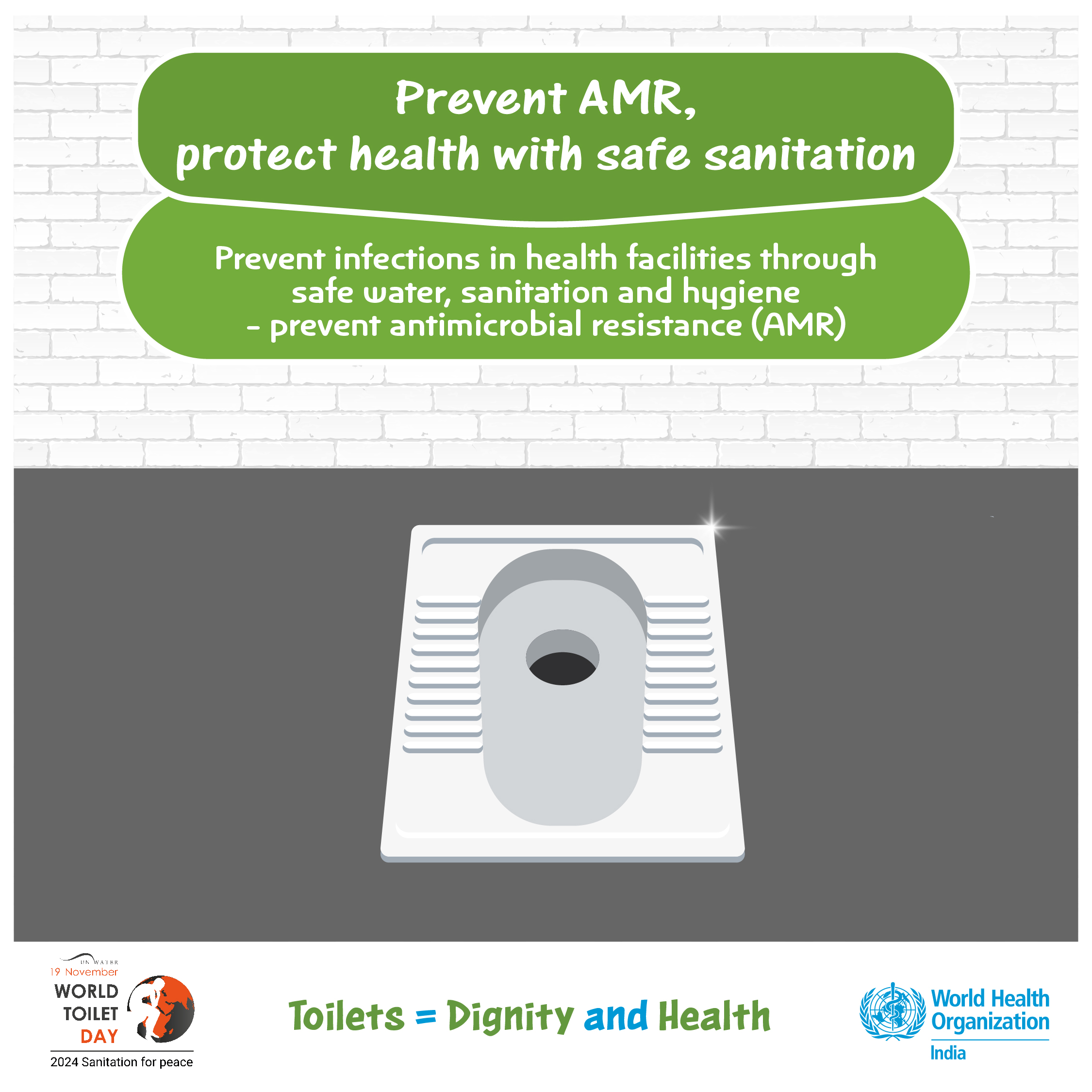 Prevent AMR protect health with safe sanitation social media tiles