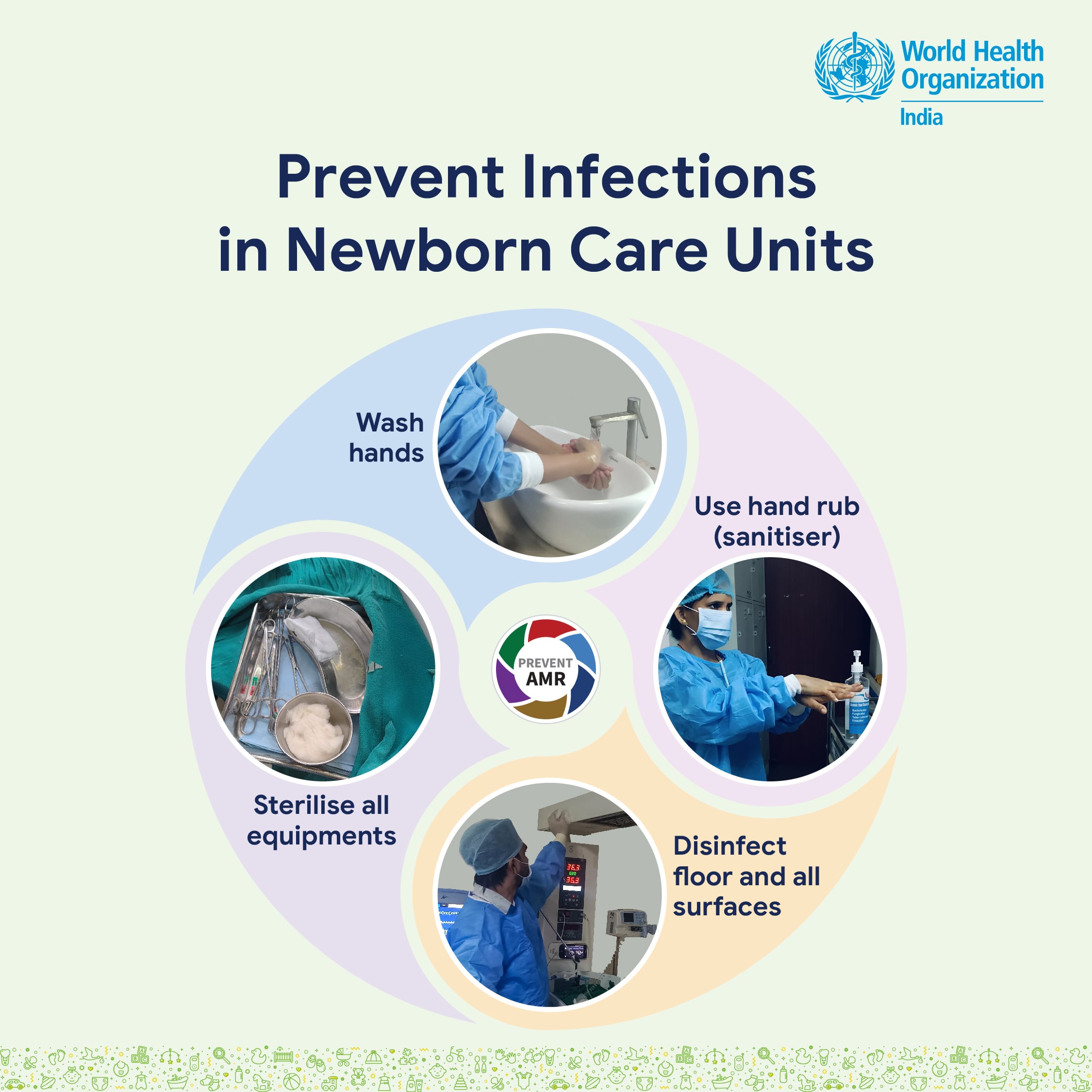 Prevent infections in newborn care units social media tiles