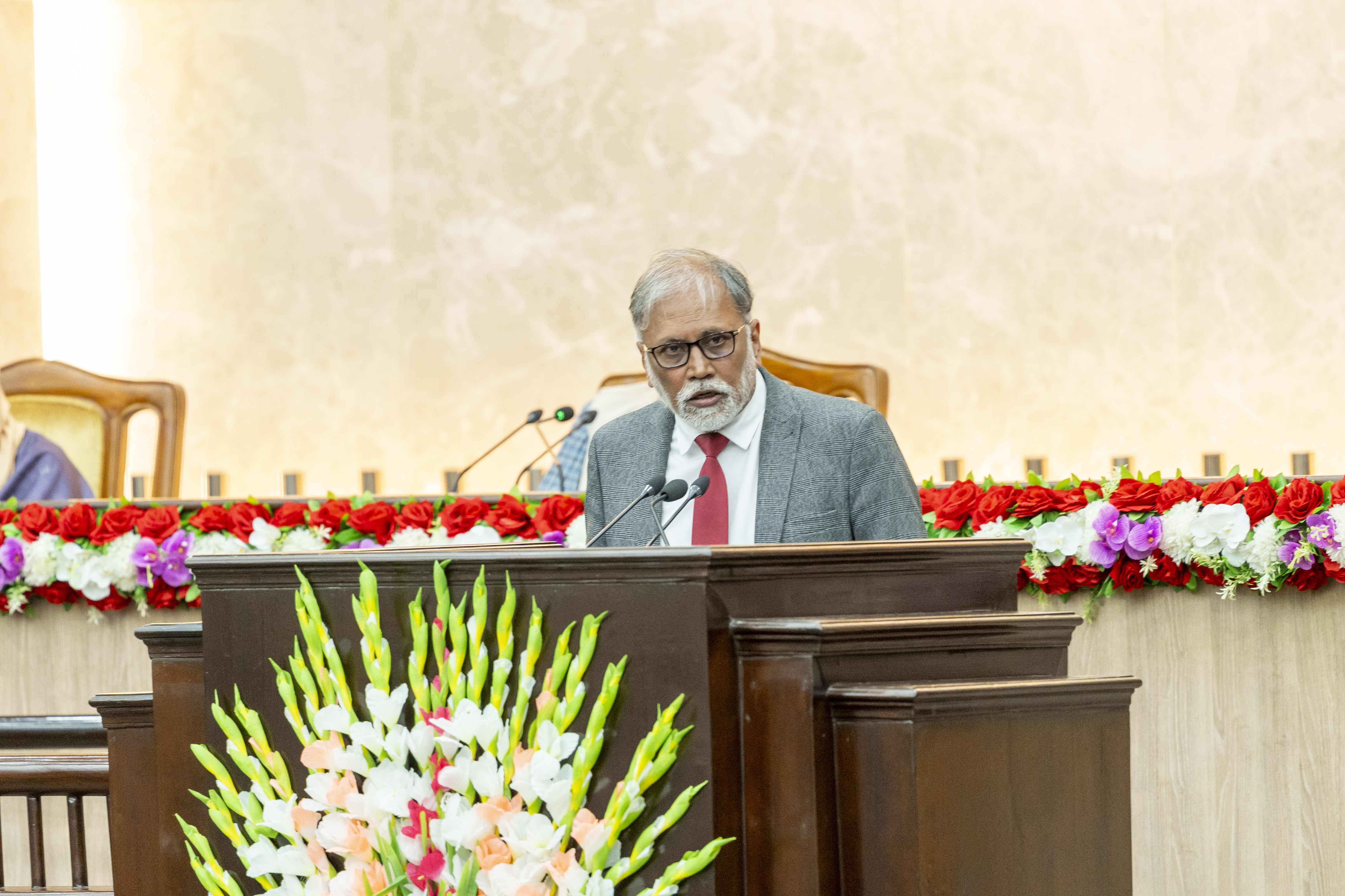 Dr. Md. Sayedur Rahman speaking at the NCD Declaration signing ceremony.