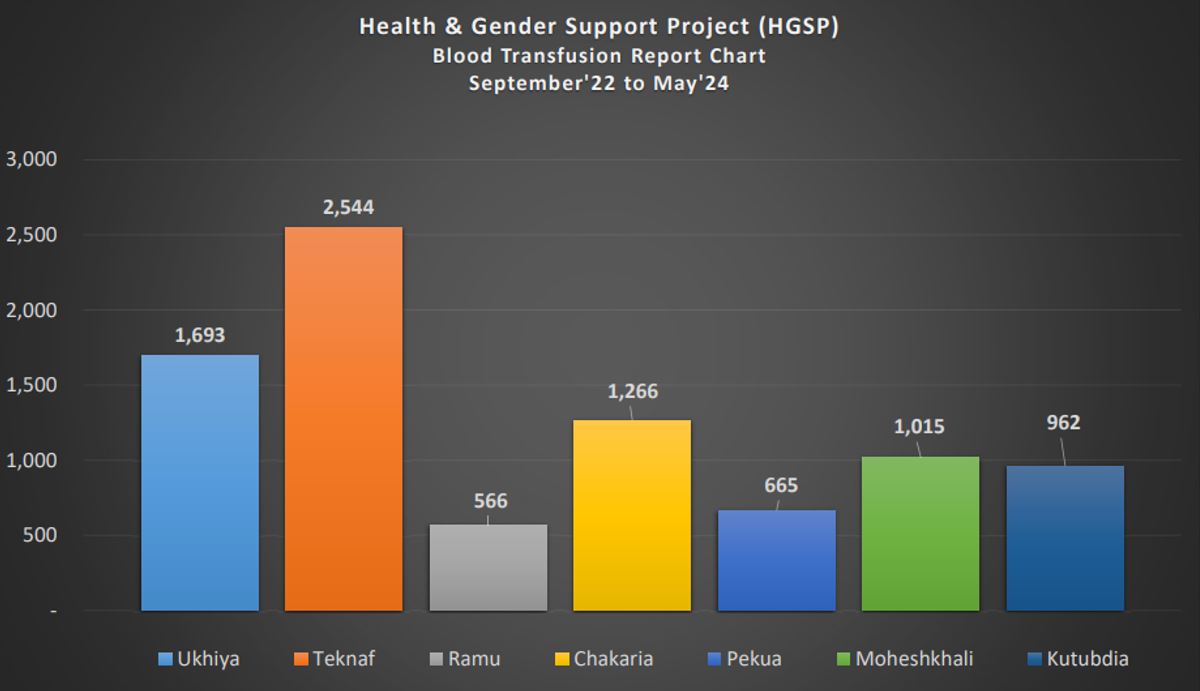 Report Chart of Health and Gender Support Project Blood Transfusion