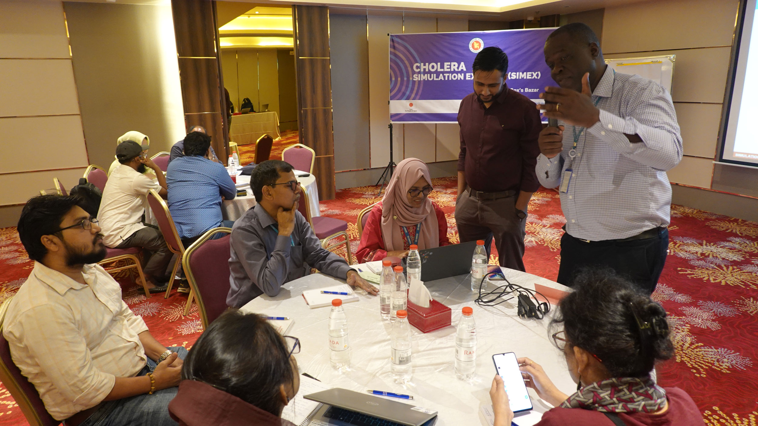 WHO and partners conduct a cholera preparedness simulation exercise in Cox’s Bazar, Bangladesh.