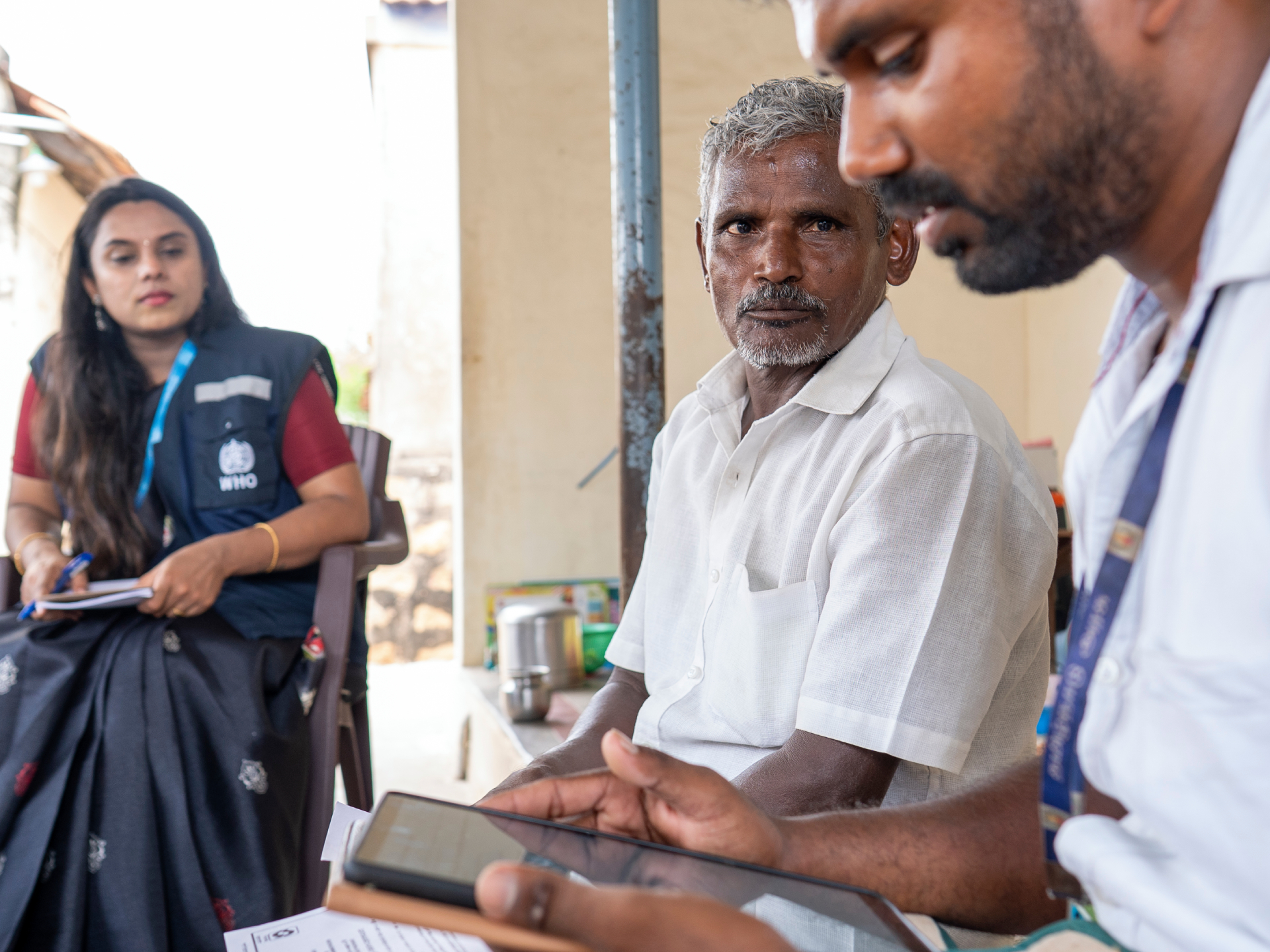 A trained health inspector uses the 2022 WHO verbal autopsy tool for electronic data collection