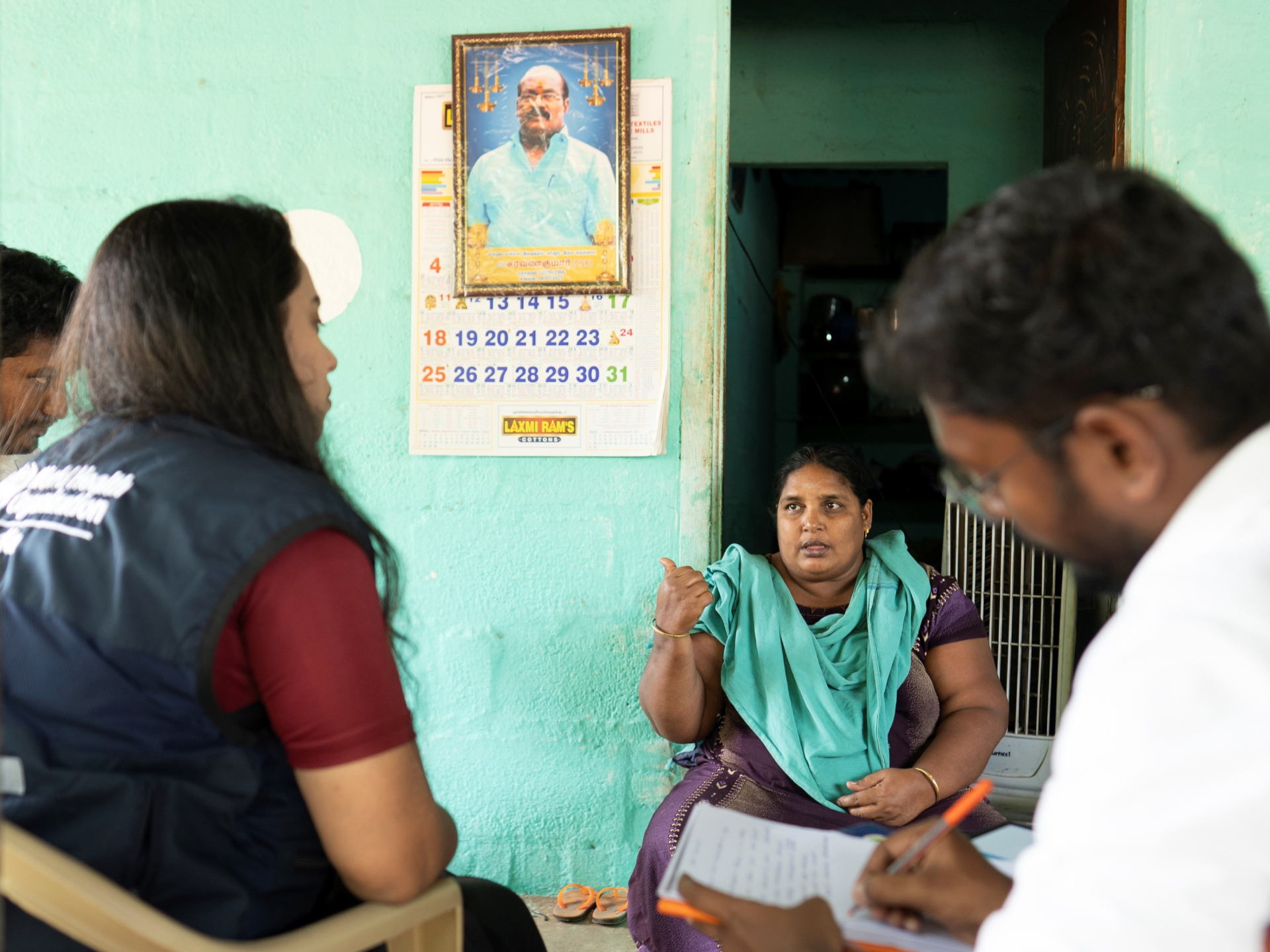 A verbal autopsy interview in progress in Karur, Tamil Nadu