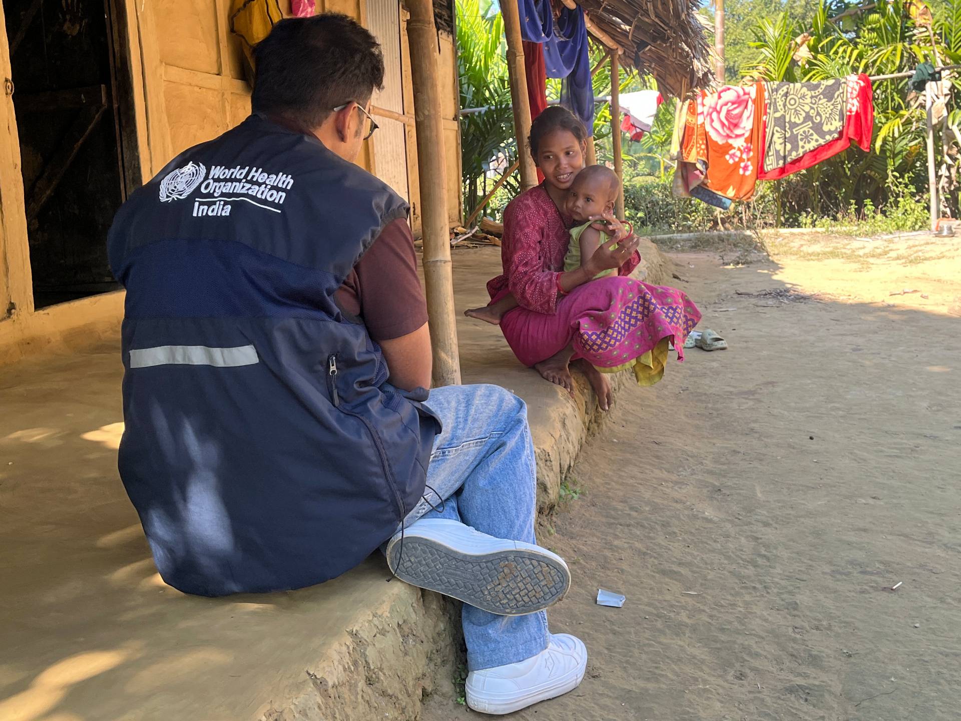 WHO-NPHSN teams identified children needing follow-up immunization during house-to-house visits in the tea gardens of Khauju Pothar