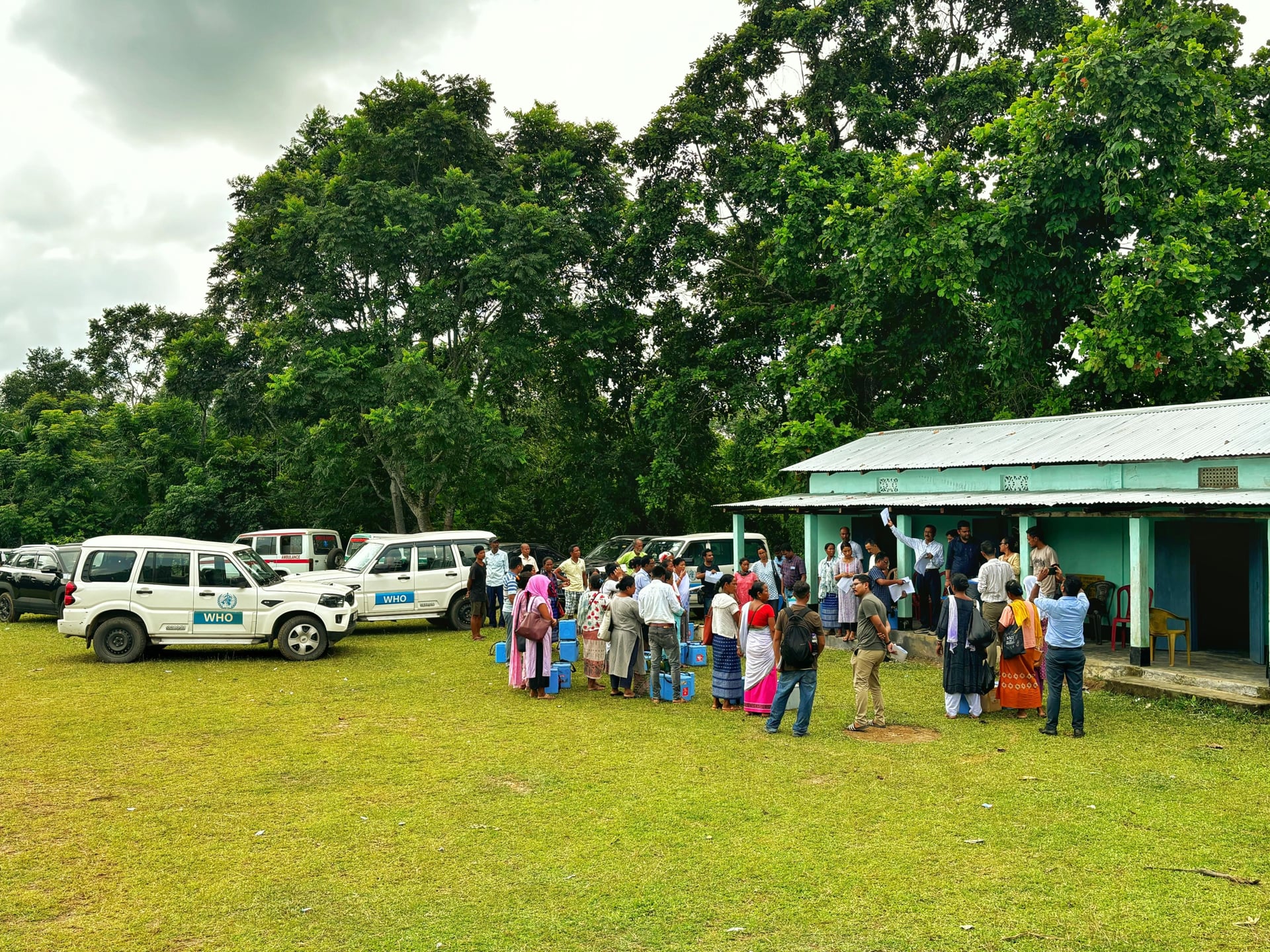 WHO teams accompanied the district immunization officer of West Garo Hills