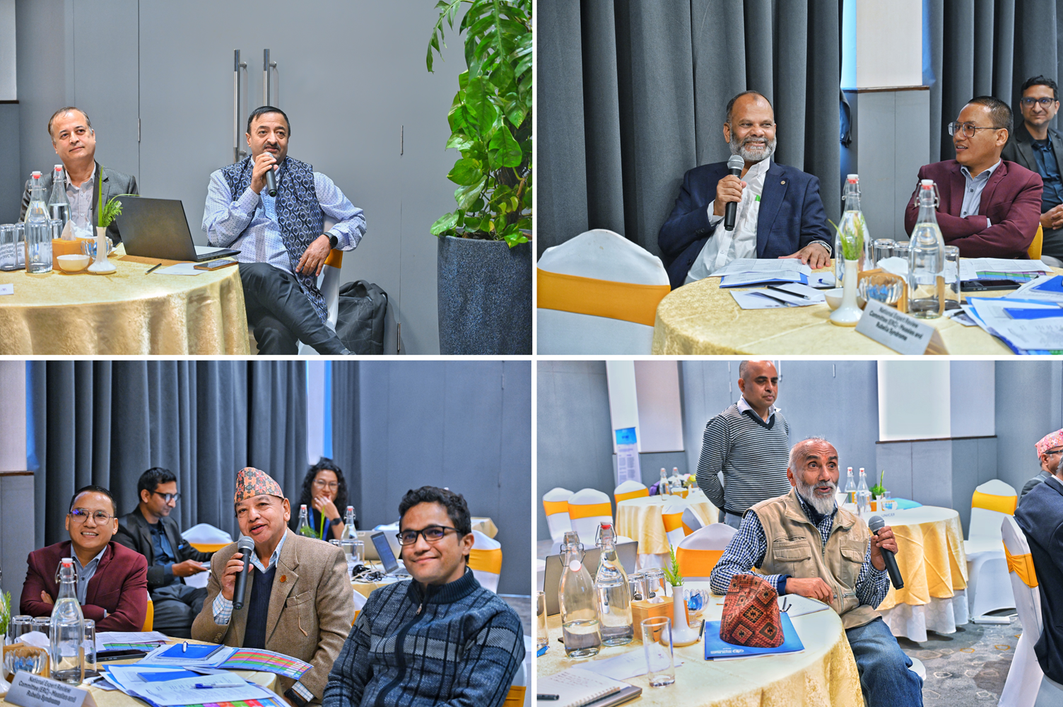 A collage of experts providing their feedback at an orientation session held for the newly reconstituted National Vaccine-Preventable Disease Expert Review Committees for polio and measles–rubella in Nepal
